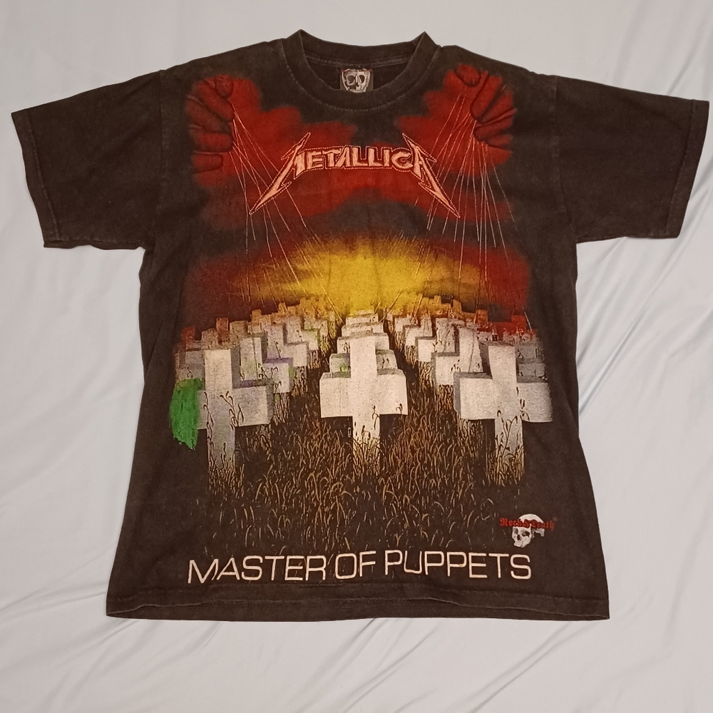1990s Y2K Rock & Death Metallica Master of Puppets Embroidered T-Shirt Adult L